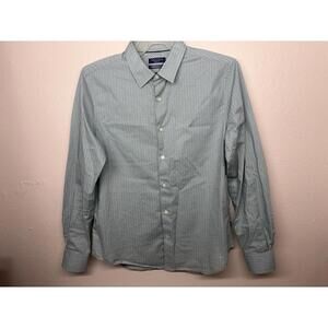 Nautica Slim Fit Men's Green & White Shirt L EUC